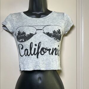 Heather Gray California Sunglasses Crop Top